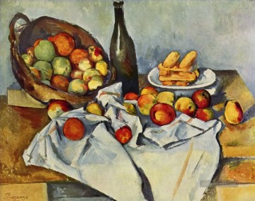 stillleben Äpfeln flasche milchtopf Ölbilder verkaufen - Korb mit Äpfeln Paul Cezanne